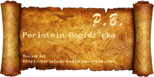 Perlstein Boglárka névjegykártya