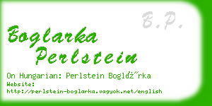 boglarka perlstein business card